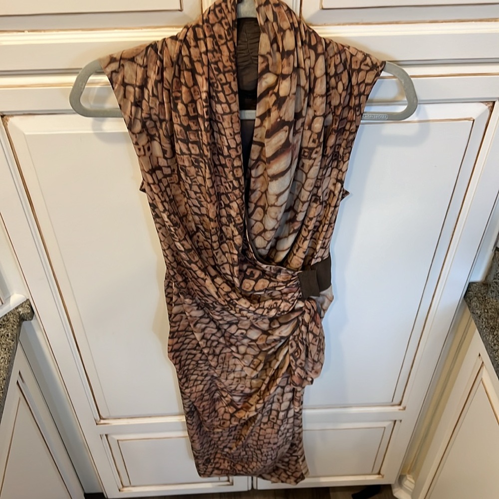 All Saints Cancity Python Print Silk Dress SZ 6